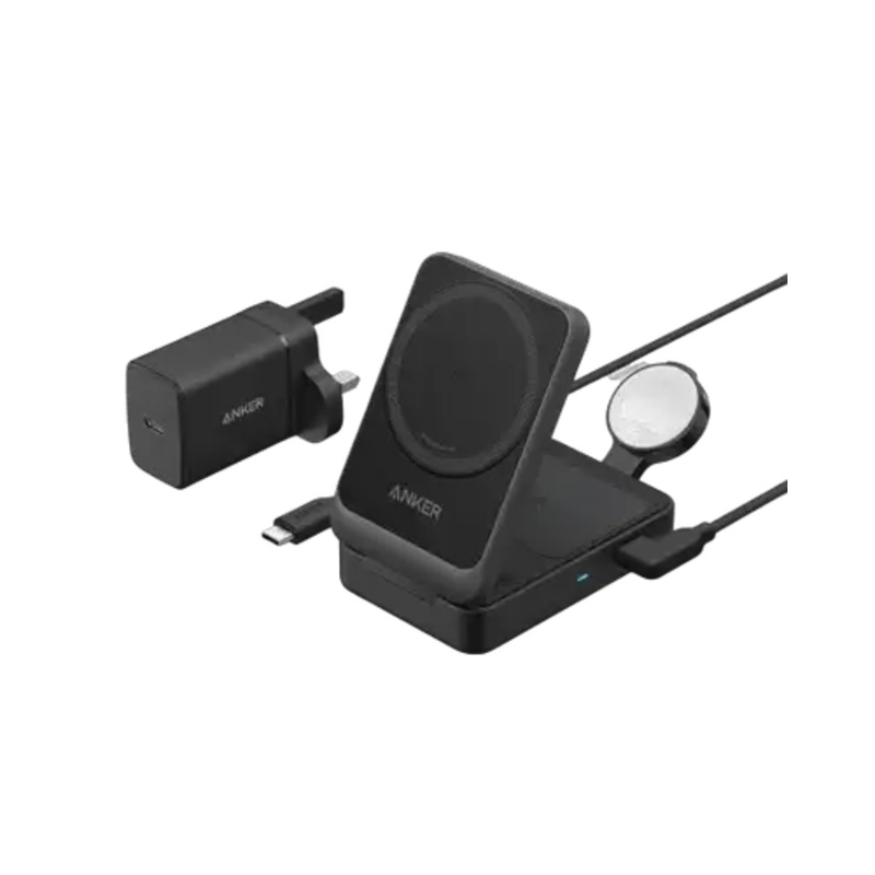 B2557211 Anker MagGo Wireless Charging Station (15W, Foldable 3-in-1) -Black