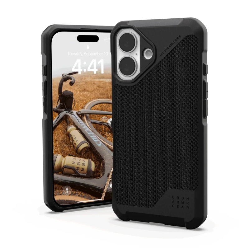 Urban Armor Gear (UAG) – Metropolis LT MagSafe Case for Apple iPhone 16 – Kevlar Black