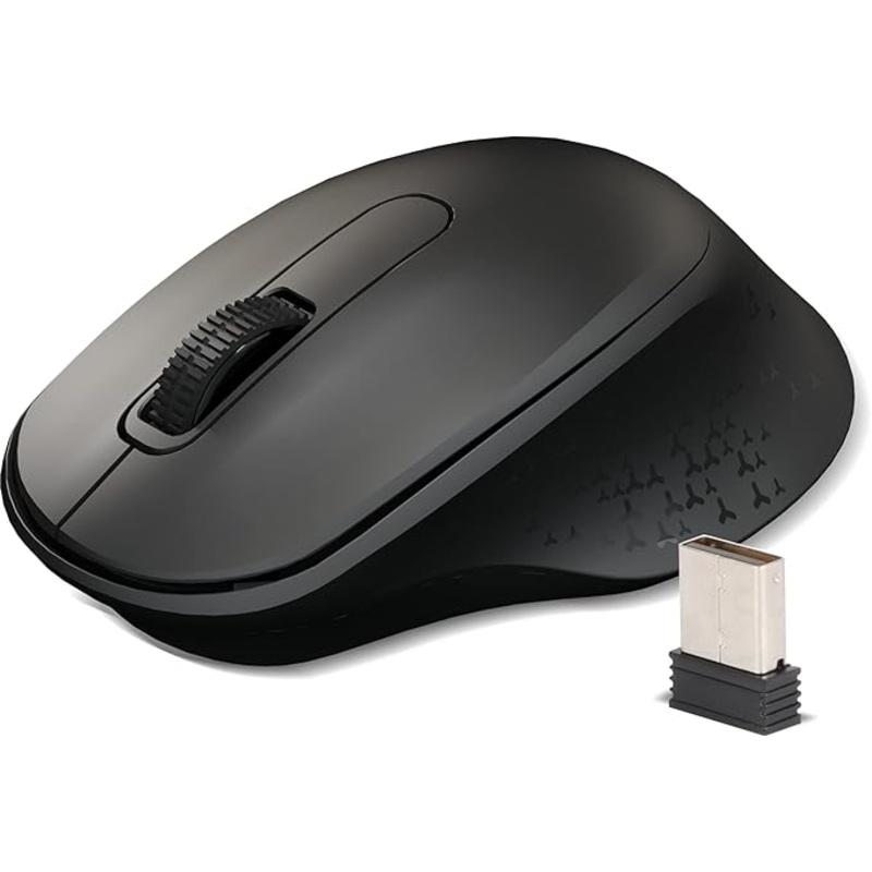 (Open Box) Zebronics Zeb-AKO Wireless Mouse, 2.4GHz with USB Nano Receiver, High Precision Optical Tracking, 3 Buttons, Silent Clicks, Plug & Play, for PC/Mac/Laptop