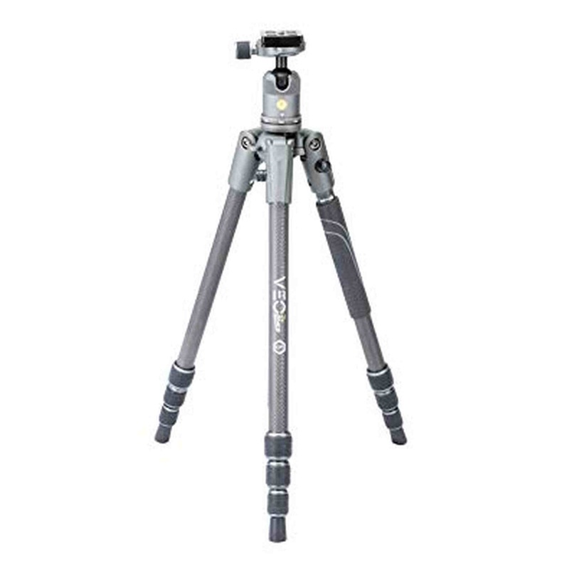 Vanguard VEO2S204CBQS Carbon Fiber Travel Tripod with Ball Head, Smart Phone Holder, Spiked Feet, Monopod Option, Extra Quick Release Plate