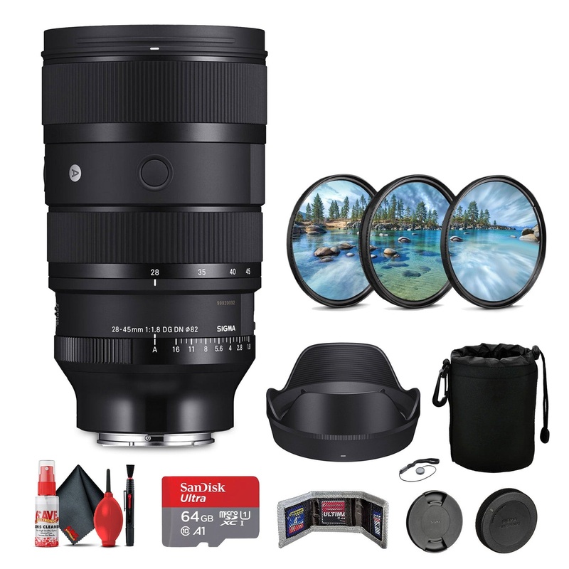 Sigma 28-45mm f/1.8 DG DN Art Lens fort Sony E Bundle with Accessories