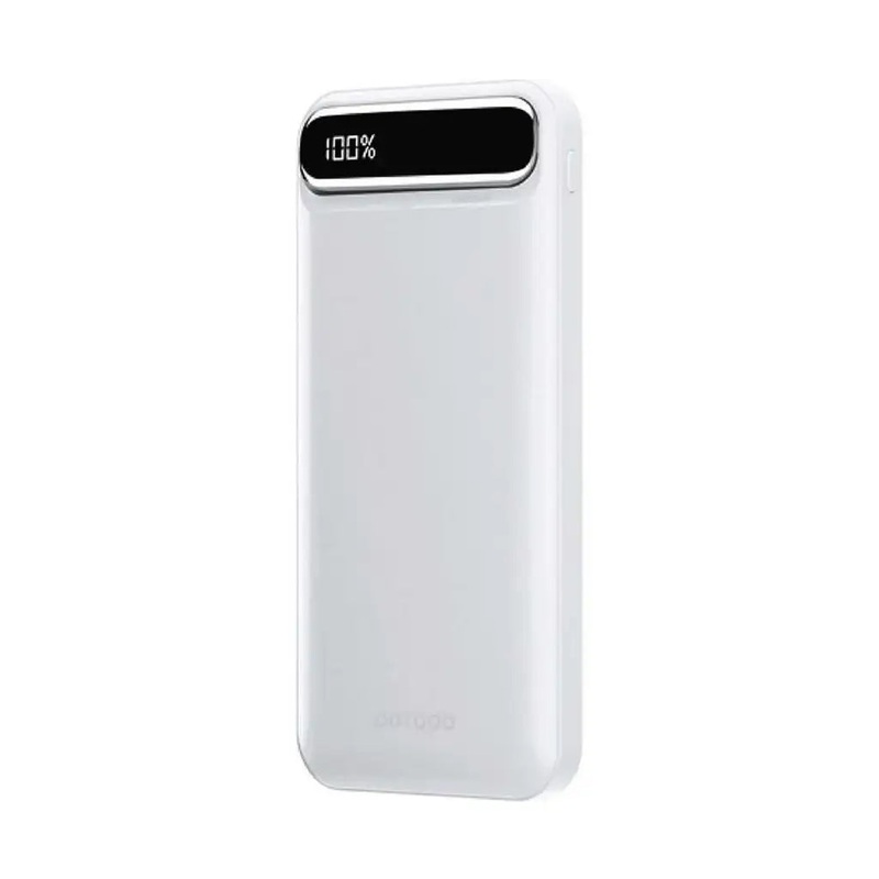 Porodo Power Bank 20000mAh with USB-A to USB-C Cable 30CM (PD-PBFCH020-WH) – White