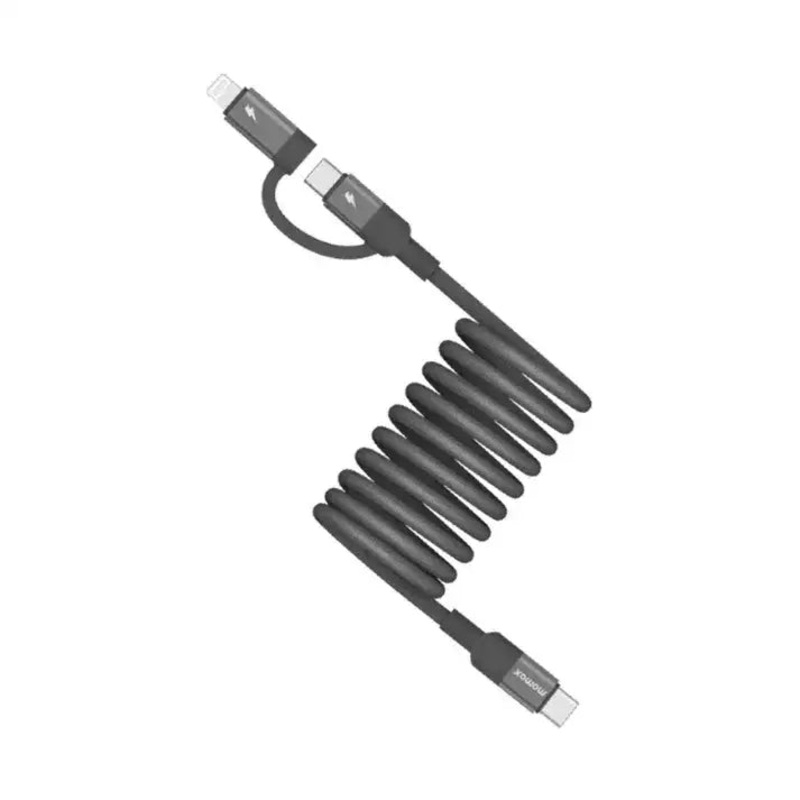 DL60D | Momax Mag.linkUSB-CtoC&LightningMagneticCable2m| Black