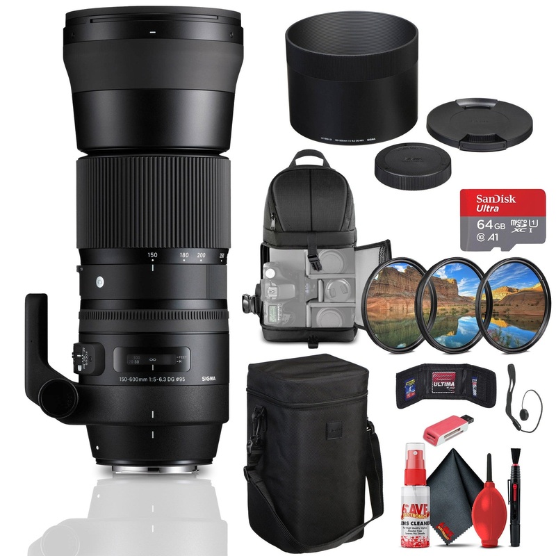 Sigma 150-600mm f/5-6.3 DG OS HSM Contemporary Lens for Canon EF Bundle