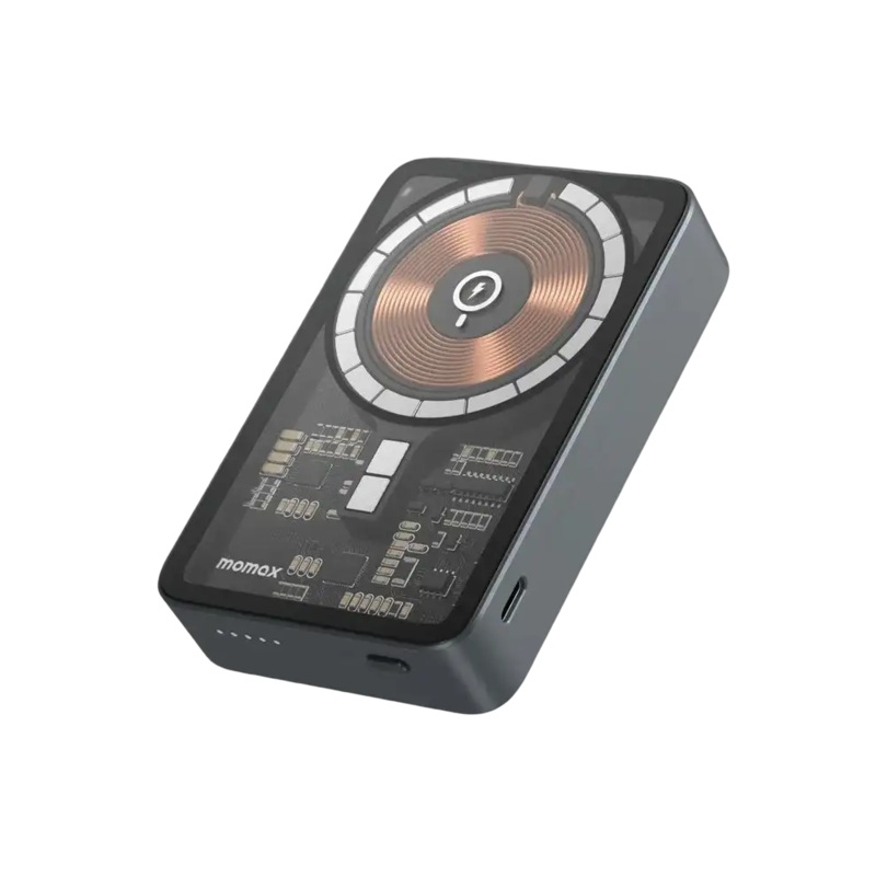 IP111E | MOMAX Q.Mag Power 11 10000 mAh Magnetic Wireless Battery Pack with Stand |Dark Grey