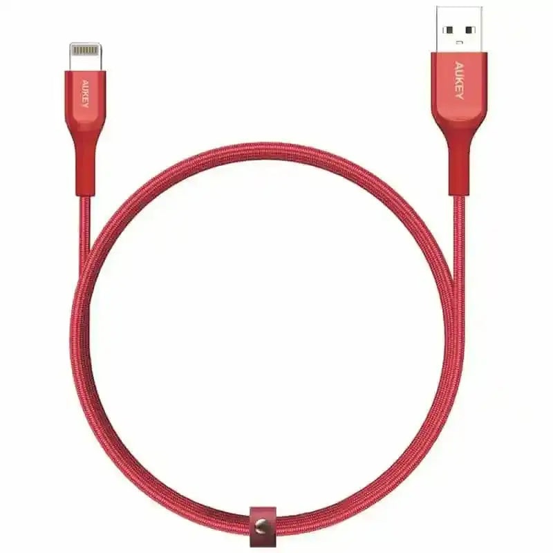 Aukey Kevlar Core Lightning to USB-A Cable (2m / 6.6ft) – Red
