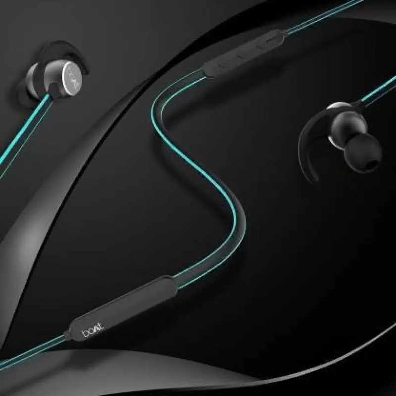 boAt ROCKERZ 255R | Wireless Bluetooth Headset with Extra Base and MIC Bluetooth Headset | Green, Black