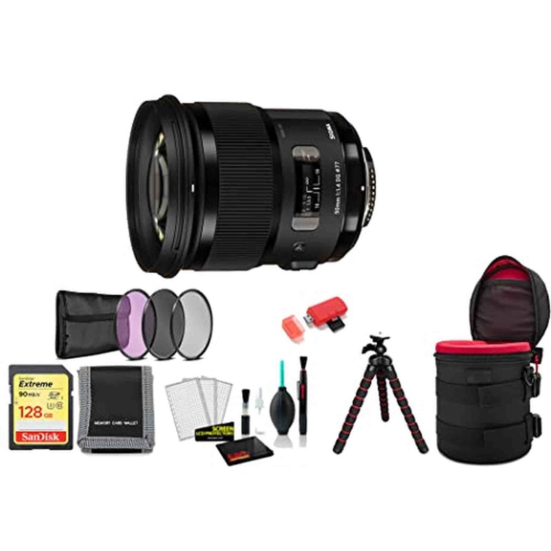 Sigma 50mm f/1.4 DG HSM Art Lens for Nikon F with Tripod and More (International Model)