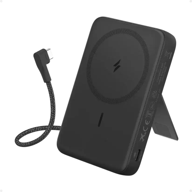 Anker Zolo Wireless Power Bank (10K, 30W, Built-In USB-C Cable) -Black