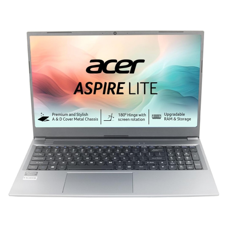 (Brand refurbished)Acer Aspire Lite AMD Ryzen 5 5500U Premium Thin and Light Laptop (16 GB RAM/512 GB SSD/Windows 11 Home) AL15-41, 39.62 cm (15.6) Full HD Display, Metal Body, Steel Gray, 1.59 KG