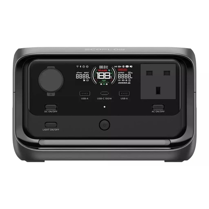 EcoFlow RIVER 3 Plus Portable Power Station 286Wh capacity 600W output, X-Boost up to 1200W