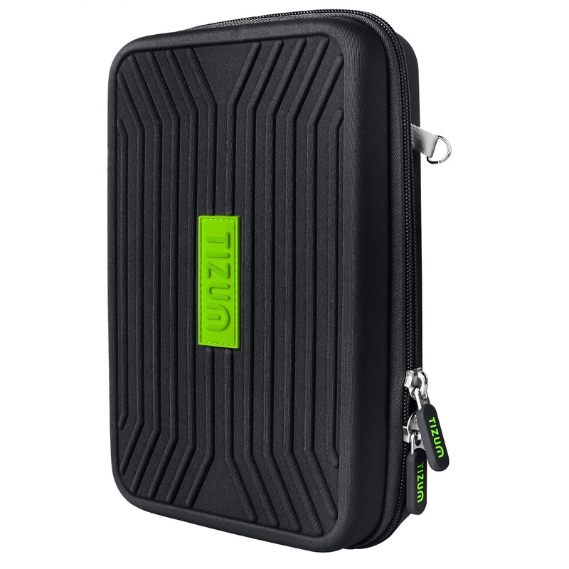 tizum EVA Universal Electronic Travel Tech Gadgets & Accessories Organizer Multipurpose Protective Pouch for Power Bank, Hard Drives, USB Cables/ Wires, Pen Drives, Earphones, Portable, 10×6, Black