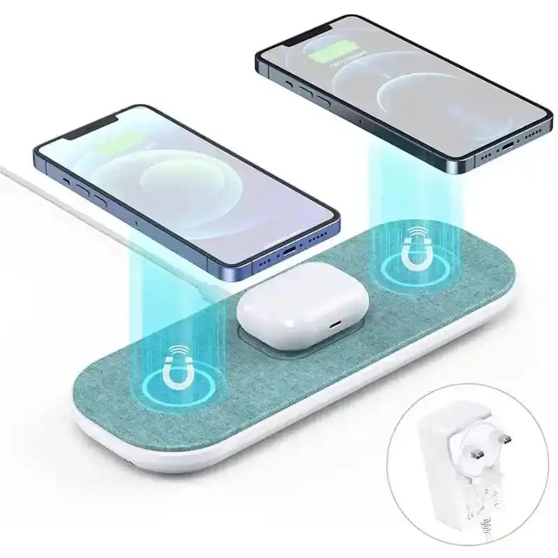 Chotech T569-S 3-in-1 Magnetic Wireless Charging Pad  Light Green