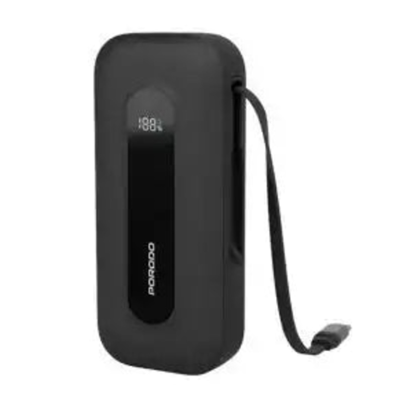 Porodo 10000mAh Power bank 58CM Retractable Type-C (PD-PBFCH060-BK)