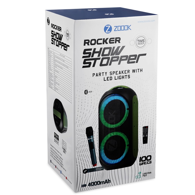 ZOOOK Show Stopper Duet Party Speaker with Mic
