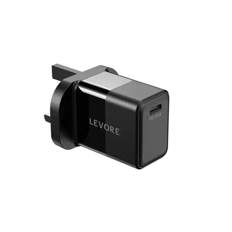Levore Wall Charger 20W 1XUSB-C Power Delivery Fast Charging Adapter – Black – LGW112-BK