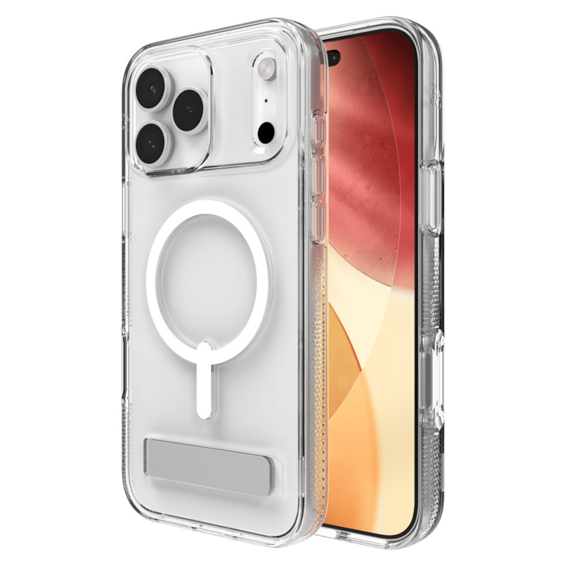 ZAGG Crystal Palace Snap MagSafe Case with Kickstand for Apple iPhone 17 Pro Max Clear