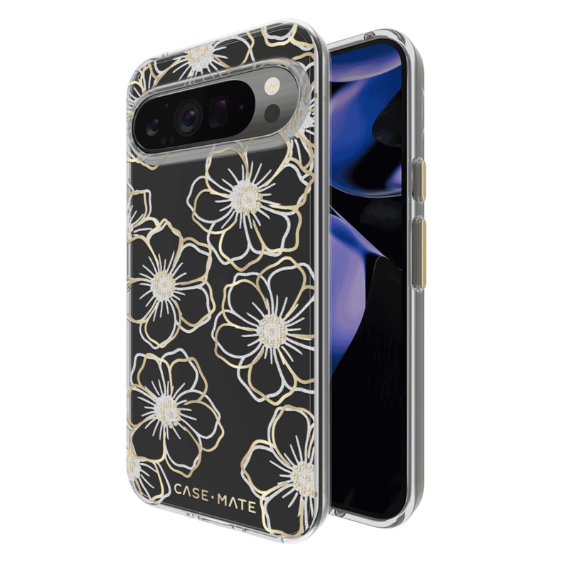 Case-Mate Floral Gems Case for Google Pixel 9 Pro XL Gold