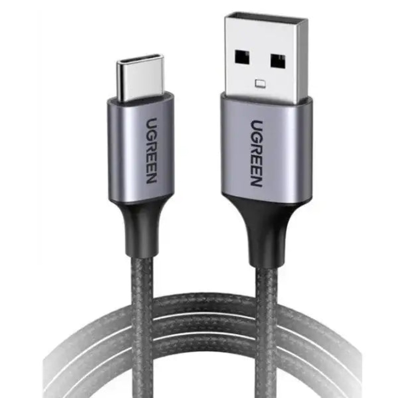 US288 | UGREEN | USB-A 2.0 to USB-C Cable Nickel Plating Aluminum Braid 1.5m (Black) | 60127