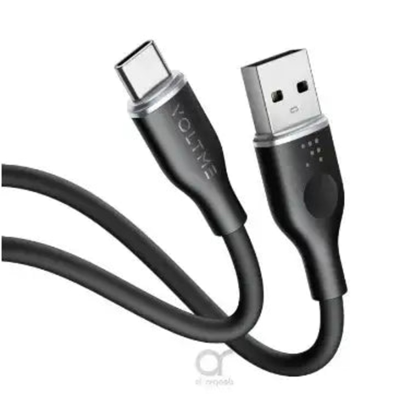 Voltme Powerlink Moss Liquid Silicon Cable USB A to Type C 3A / 1M (60W) Black