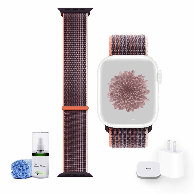 Apple Watch 45mm Sport Loop – Elderberry with USB-C Charging Block Bundle