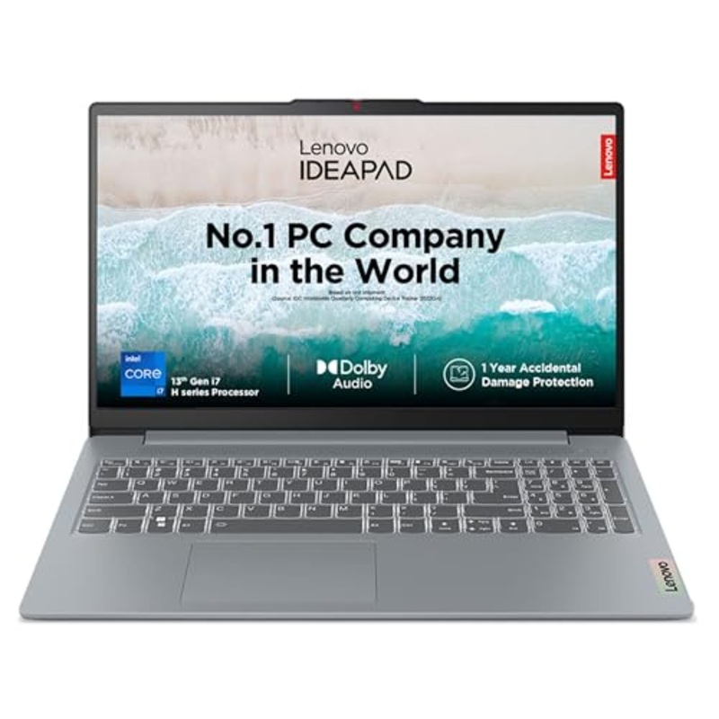 (BRAND REFURBISHED)Lenovo IdeaPad Slim 3 13th Gen Intel Core i7-13620H 15 (38.1cm) FHD IPS 300 Nits Thin & Light Laptop (16GB/512GB SSD/Win 11/MSO 21/1Yr ADP Free/Alexa Built-in/3 mon Game Pass/Grey/1.6Kg), 83EM008GIN