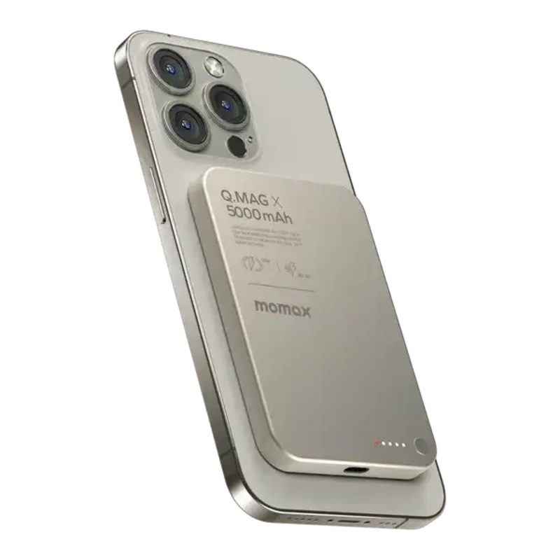 IP116AE | Momax Q.MagX5000mAhwirelessbatterypack| Titanium