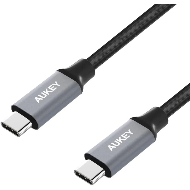 Aukey Braided Nylon USB 2.0 C to C Cable1m / 3.3ft) – Black