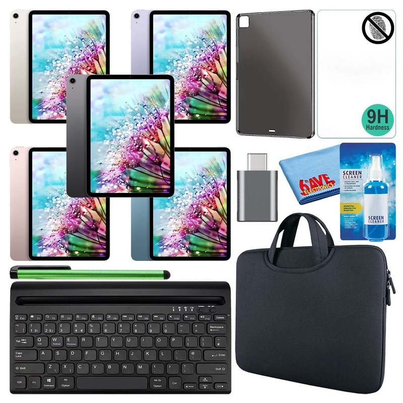 Apple 10.9 iPad Air (2022, 64GB/256GB, Wi-Fi) Bundle with Black Sleeve