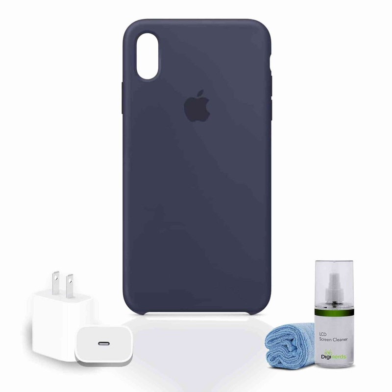 Apple iPhone Xs Max Silicone Case – Midnight Blue Bundle