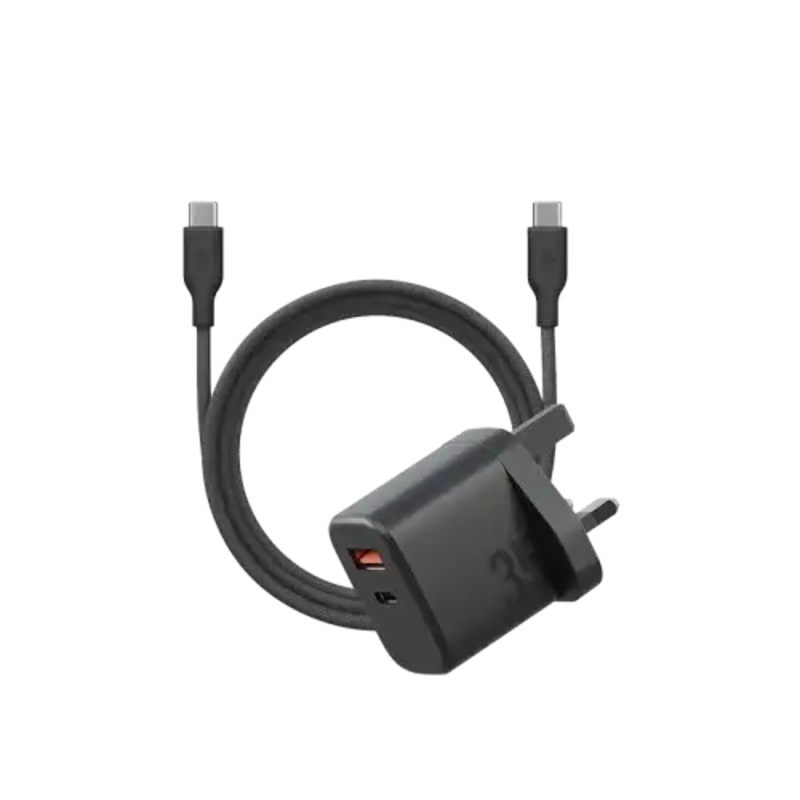 BAZIC GOPORT VELOX BUNDLE- 1C1A CHARGER 35W(UK) WITH WEAVE CABLE – TRUFFLE