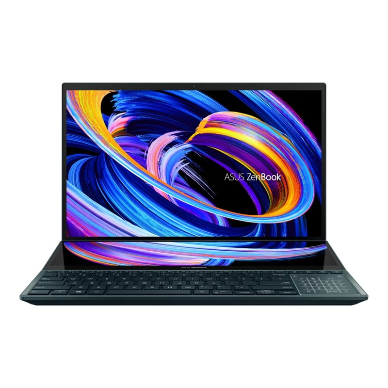 (Brand Refurbished) ASUS ZenBook Pro Duo 15 OLED (2021) UX582HM-H701WS, Core i7-11800H 11th Gen, 15.6 4K Dual-Screen Touch Laptop /16GB/1TB SSD/nVidia RTX 3060-6GB/Windows 11/Celestial Blue//Soft Stand/Stylus/Palm Rest