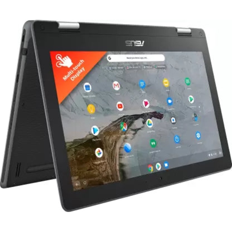 (Brand Refurbished) ASUS Chromebook Flip Touch Celeron Dual Core N4020 – (4 GB/64 GB EMMC Storage/Chrome OS) C214MA-BU0452 Chromebook  (11.6 inch, Grey, 1.20 Kg)