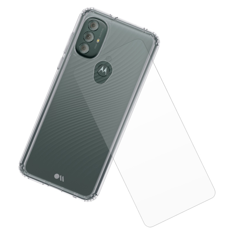 Case-Mate Protection Pack Tough Case and Glass Screen Protector for Motorola Moto G Power (2022) Clear