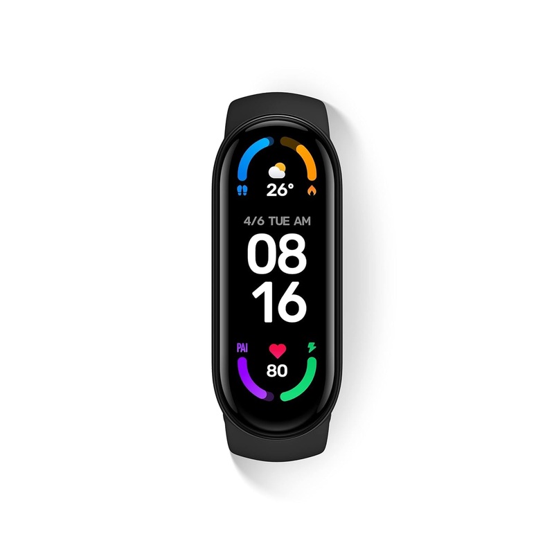 (Open Box) Xiaomi Mi Smart Band 6-1.56” (3.96 cm) Large AMOLED Color Display, 2 Week Battery Life, 30 Fitness Mode, 5 ATM, SpO2, HR, Sleep Monitoring, Women’s Health Tracking, Alarm, Music Control (Black)
