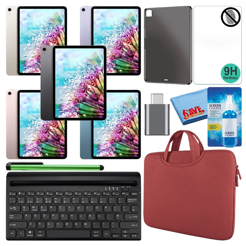 Apple 10.9 iPad Air (2022, 64GB/256GB, Wi-Fi) Bundle with Red Sleeve