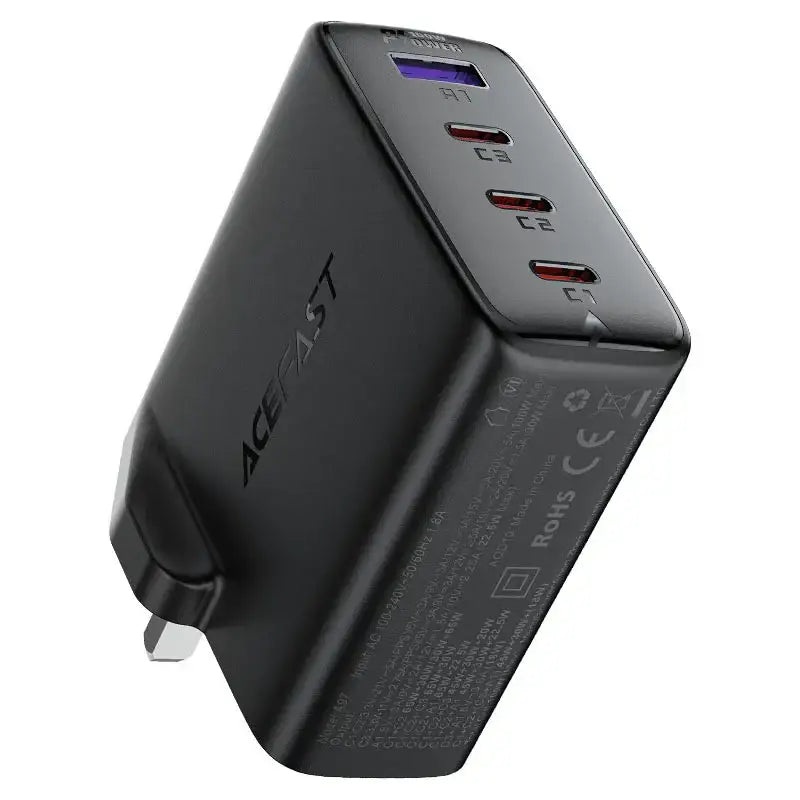 AceFast | 17300 | A97 | PD100W Gan (3*Usb C+Usb A) Charger | UK | Black