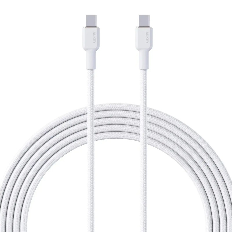 Aukey Nylon Braided USB-C to USB-C Cable 1 Meter – White