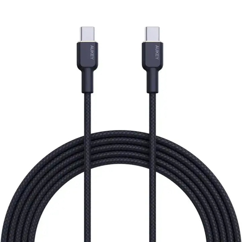Aukey 1M Nylon Braided USB-C to USB-C CABLE – Black