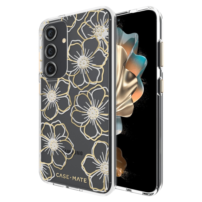Case-Mate Floral Gems Case for Samsung Galaxy S24 Gold
