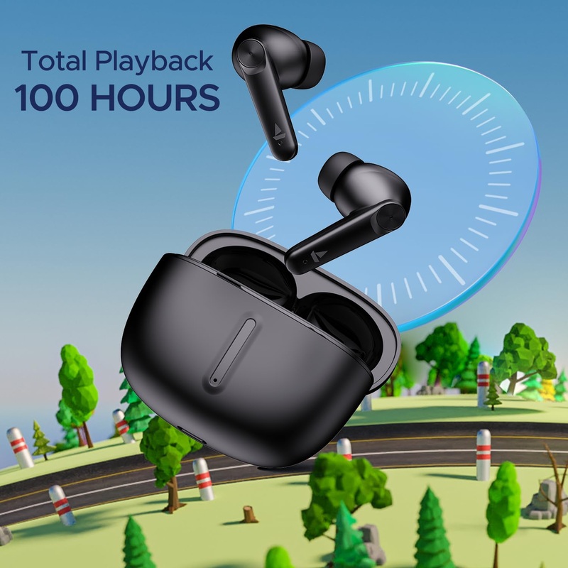 (Open Box) boAt Airdopes Max TWS Earbuds with 100 HRS Playtime, Quad Mics with ENx Tech, Beast Mode(50ms Low Latency), ASAP Charge, Bluetooth v5.3
