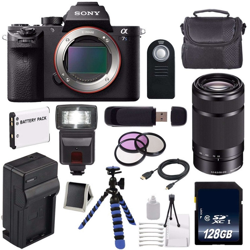 Sony Alpha a7S II a7S Mark II a7SII ILCE7SM2/B Mirrorless Digital Camera (International Model) + Sony E 55-210mm f/4.5-6 Lens Ultimate Bundle