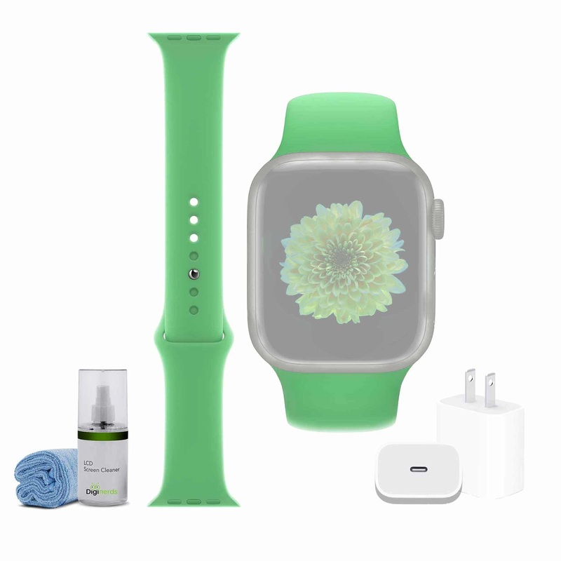 Apple Watch 41mm Sport Band – Bright Green with USB-C Charging Block Bundle