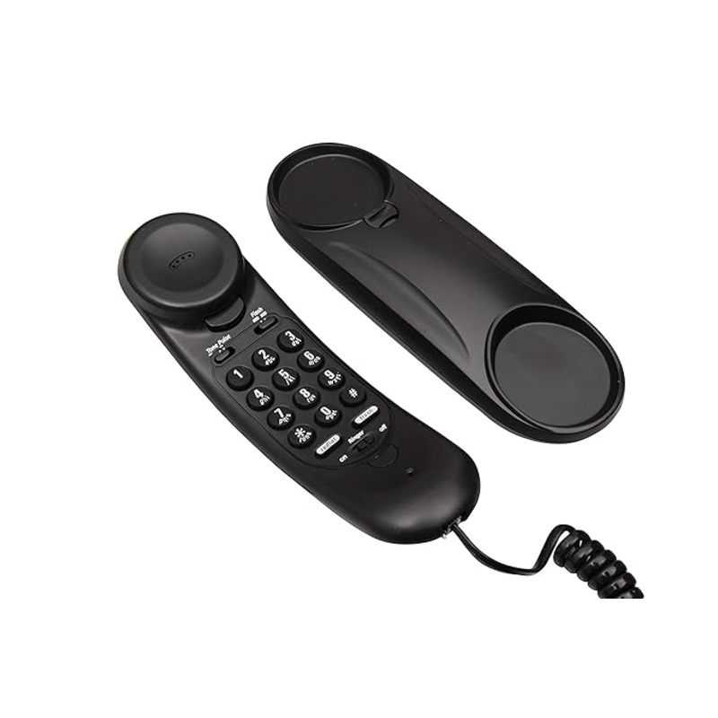 (Open Box) Beetel B26 Corded Slim Landline Phone,Ringer Volume Control,Wall/Desk Mountable,Ringer On/Off Switch,Clear Call Quality,Compact Design,Tone Pulse/Flash/Redial Function (Made in India) (Black)(B26)