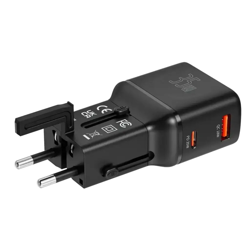 PD-FWCH055-BK , Porodo Universal Travel Pocket Charger – Black