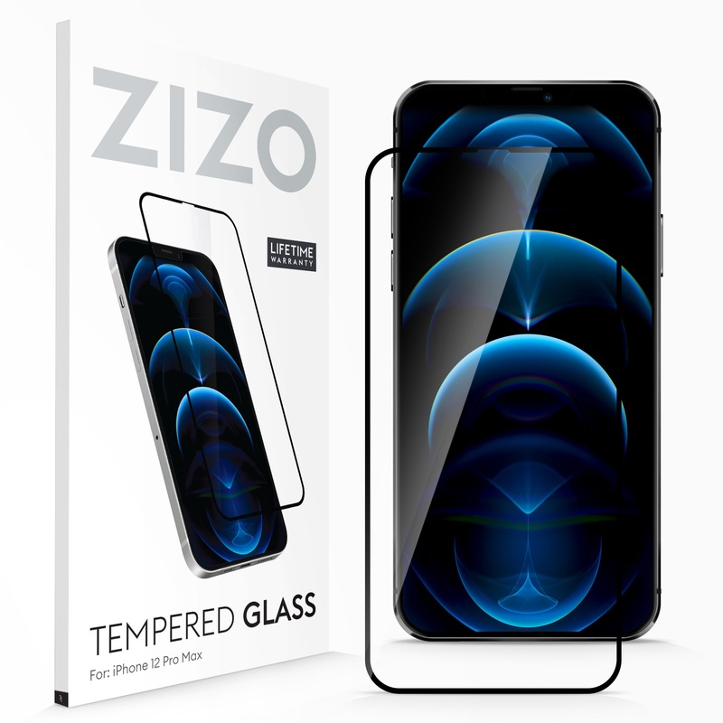 ZIZO TEMPERED GLASS Screen Protector for iPhone 12 Pro Max – Black