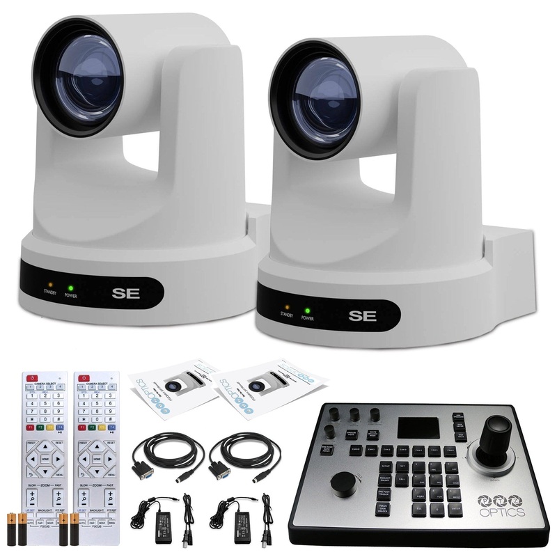 2 x PTZOptics Move SE PTZ Camera with 12x Optical Zoom + PTZOptics PT-JOY-G4 Controller