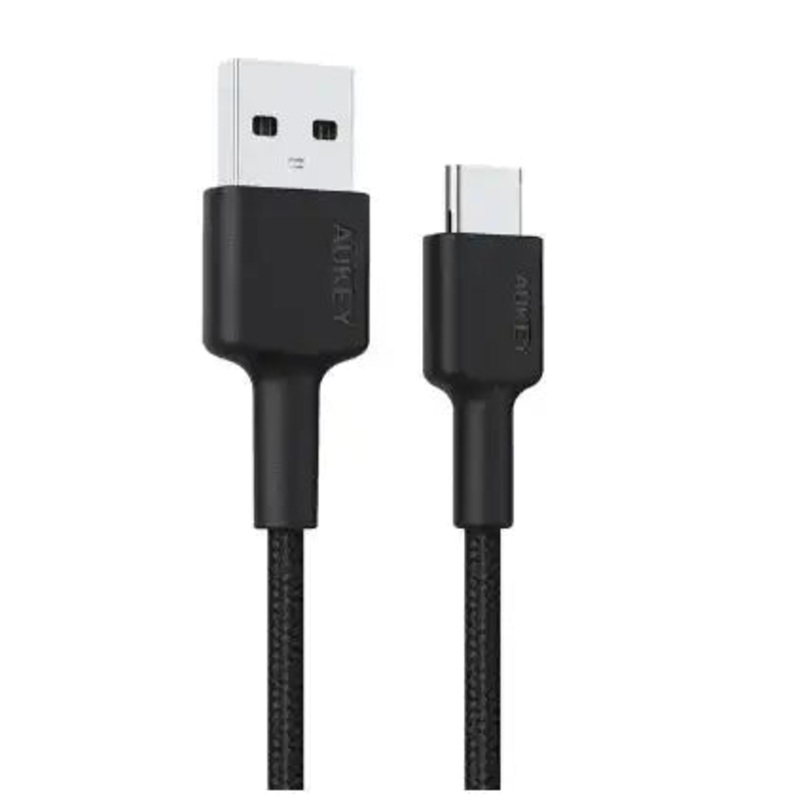 Aukey Braided Nylon USB 2.0 to USB-C Cable (0.9m) – Black