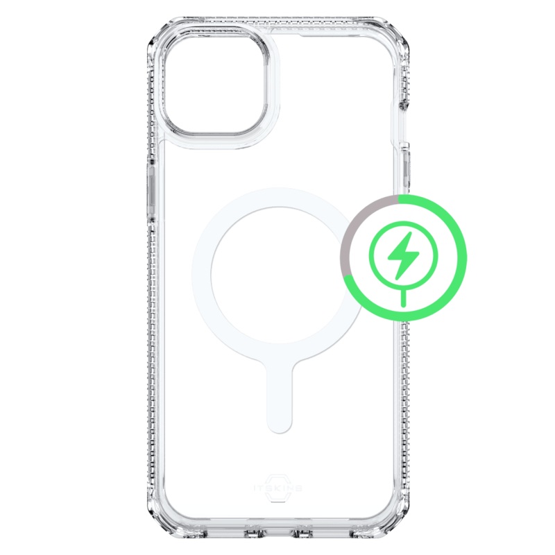ITSkins Hybrid_R Clear MagSafe Case for Apple iPhone 15 Plus / iPhone 14 Plus Clear