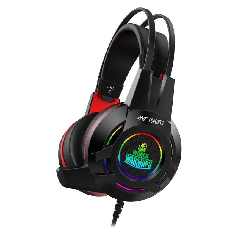 (Open Box) Ant Esports H550W Gaming Headset for PC / PS4 / Xbox One, Nintendo Switch, Computer and Mobile, World of War Ship Licensed  Black
